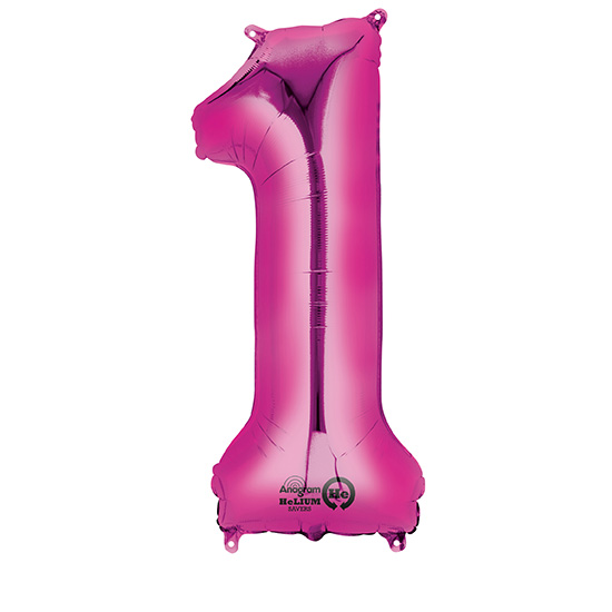Basis Ballon Zahl 1 Pink